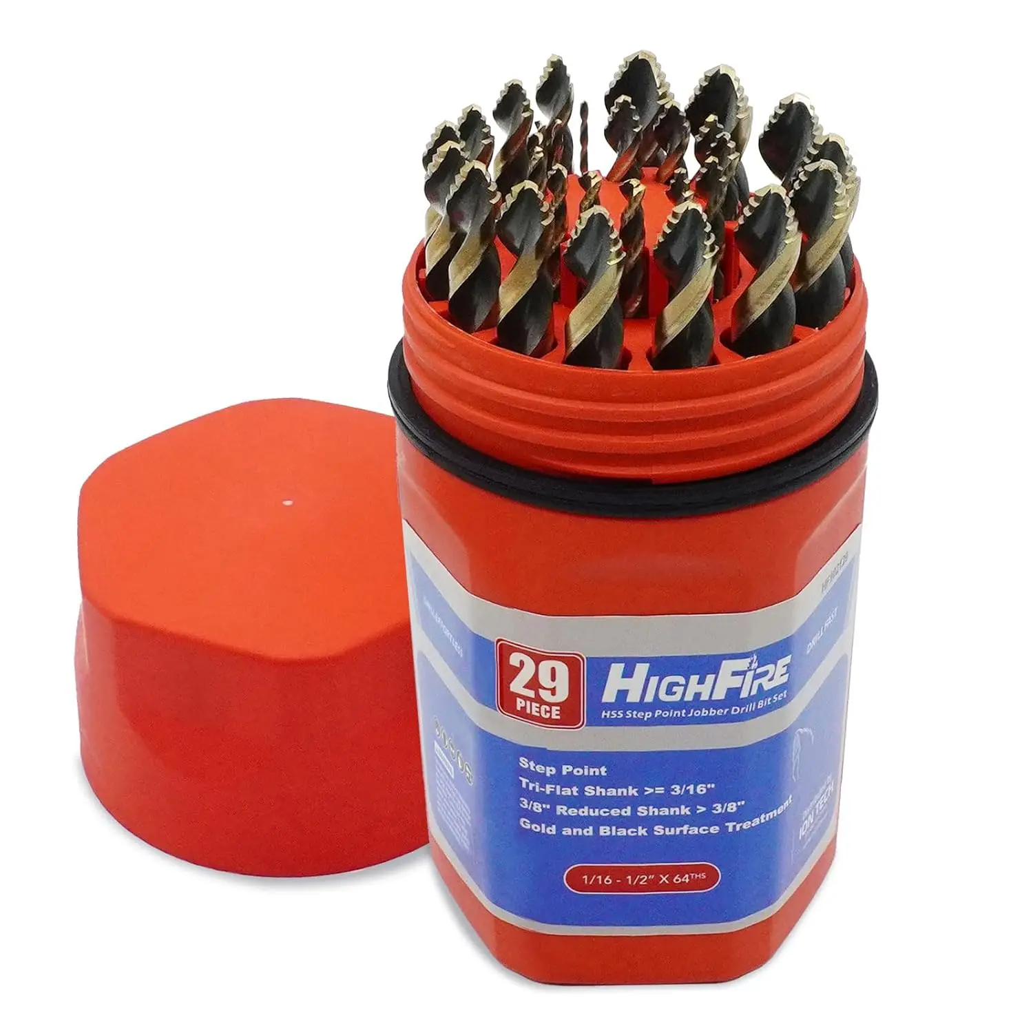 29-Piece HSS Stepped Drill Bit Set 1/16"-1/2", Gold & Black Shank for Metal, Steel, Acrylic - No Pilot Hole Needed
29-Piece HSS Stepped Drill Bit Set 1/16"-1/2", Gold & Black Shank for Metal, Steel, Acrylic - No Pilot Hole Needed