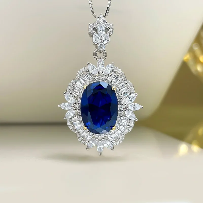 Desire Royal Sapphire Pendant Necklace Set with Colorful Treasure Jewelry Blue Corundum 925 Silver Precision
Desire Royal Sapphire Pendant Necklace Set with Colorful Treasure Jewelry Blue Corundum 925 Silver Precision