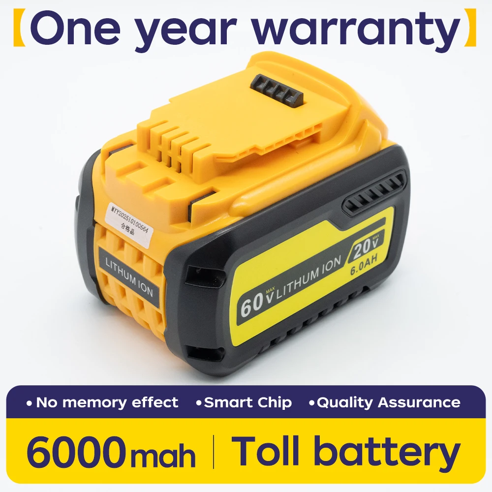 SOMI 20V/60V Battery 6Ah 18Ah MAX FlexVolt for DCB609 DCB606 DCB205 DCB206 DCB209 DCB182 Power Tool with Charger
SOMI 20V/60V Battery 6Ah 18Ah MAX FlexVolt for DCB609 DCB606 DCB205 DCB206 DCB209 DCB182 Power Tool with Charger