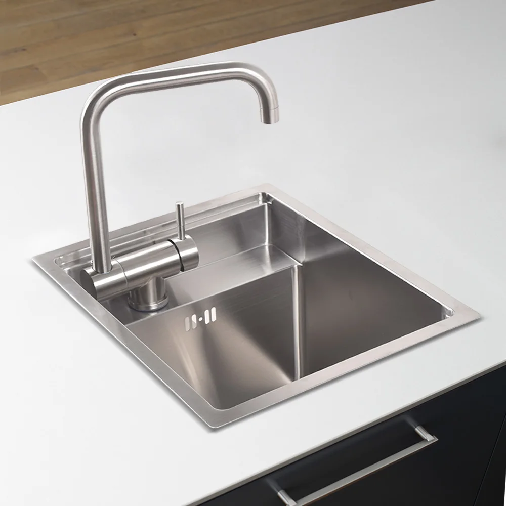 Handmade Single Rectangular Bowl 304 Stainless Steel RV Kitchen Sink. Above-Counter Mount Complete With Faucet One-Hole Design
Handmade Single Rectangular Bowl 304 Stainless Steel RV Kitchen Sink. Above-Counter Mount Complete With Faucet One-Hole Design