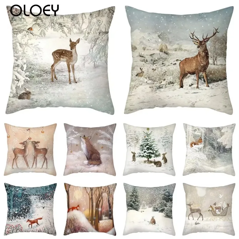 Christmas Pillow Case Home Decor Animal Deer Rabbit Printed Throw Pillow Covers Winter Cushion Cover Pillowcase
Christmas Pillow Case Home Decor Animal Deer Rabbit Printed Throw Pillow Covers Winter Cushion Cover Pillowcase