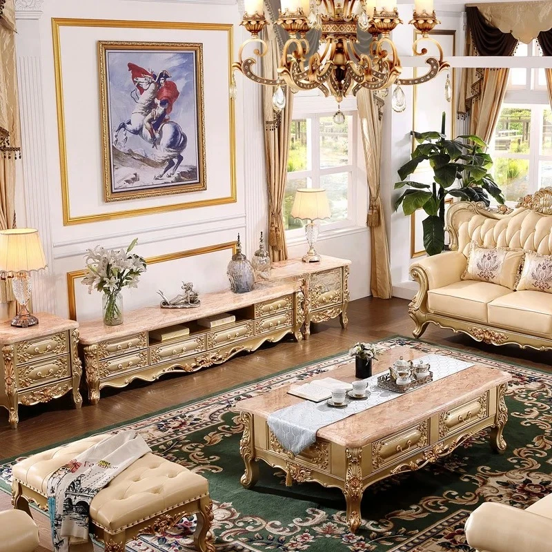 *European TV cabinet coffee table combination high-end luxury European and American style full solid wood carving flower
*European TV cabinet coffee table combination high-end luxury European and American style full solid wood carving flower