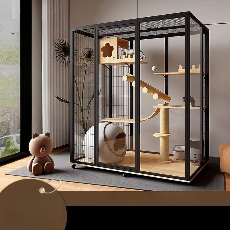 Panoramic cat villa oversized household cage solid wood cat villa large indoor luxury
Panoramic cat villa oversized household cage solid wood cat villa large indoor luxury
