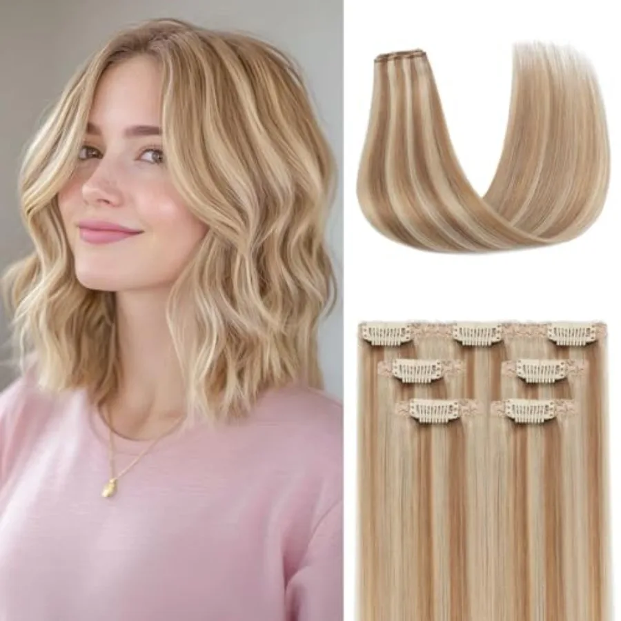 Clip In Hair Extensions Real Human Hair-5 Pcs Remy Short Clip in Extensions for Thin Hairs-Mini Clip ins Hairpiece for Women 10
Clip In Hair Extensions Real Human Hair-5 Pcs Remy Short Clip in Extensions for Thin Hairs-Mini Clip ins Hairpiece for Women 10
