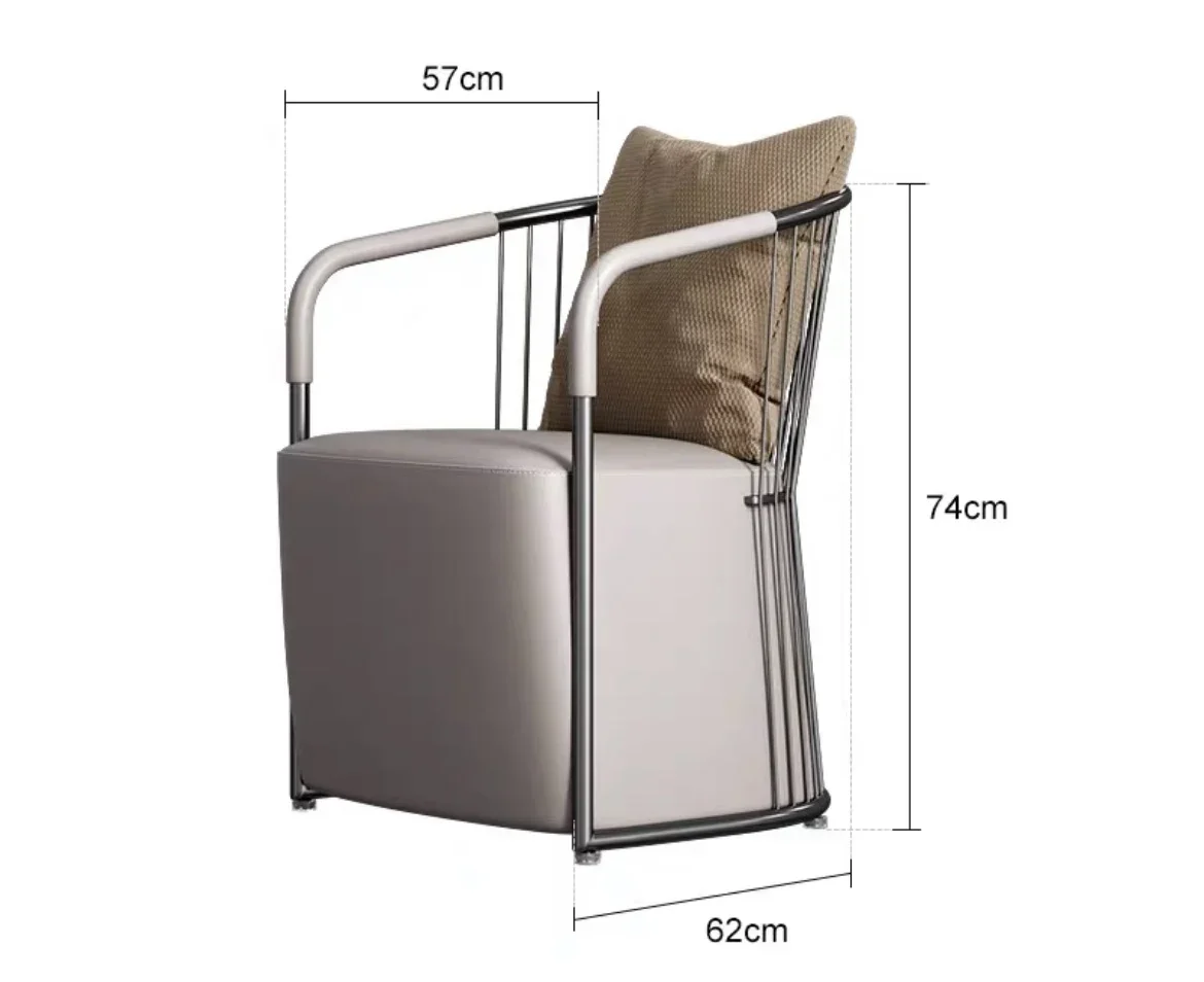 Light luxury master chair villa living room high-end guest chair designer stainless steel study chair
Light luxury master chair villa living room high-end guest chair designer stainless steel study chair