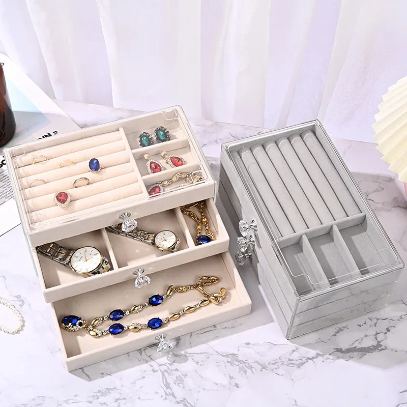 3-layer Acrylic Jewelry Display Box Earring Bracelet Storage Box for Jewelry Classification Dustproof Transparent Jewelry Box
3-layer Acrylic Jewelry Display Box Earring Bracelet Storage Box for Jewelry Classification Dustproof Transparent Jewelry Box