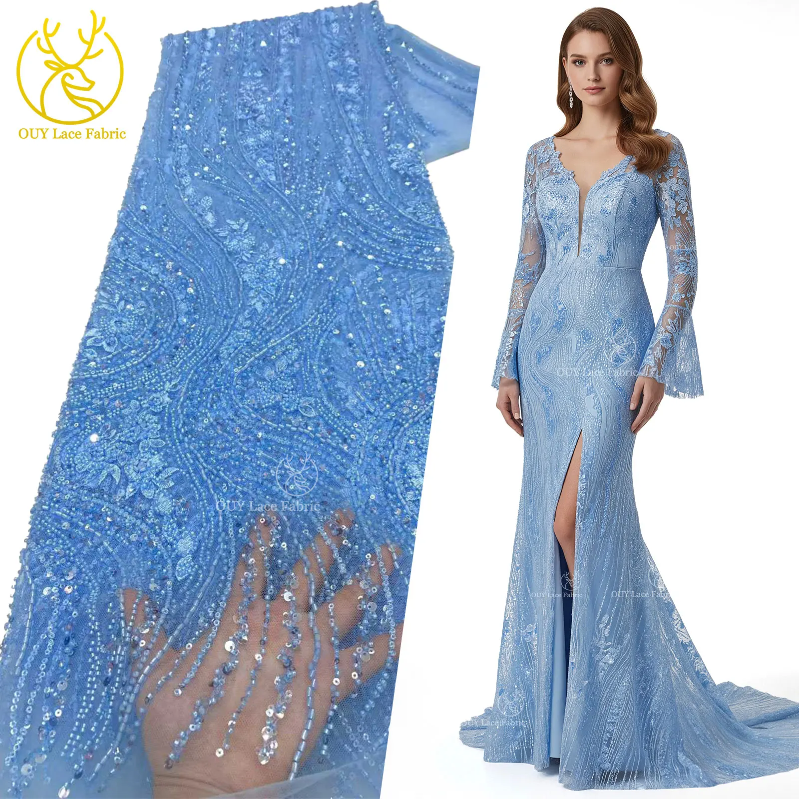 Latest Fashion African Sequined Beaded Lace Fabric 2026 High-Quality French Nigerian Tulle Lace Fabric Ideal for Party Dresses
Latest Fashion African Sequined Beaded Lace Fabric 2026 High-Quality French Nigerian Tulle Lace Fabric Ideal for Party Dresses