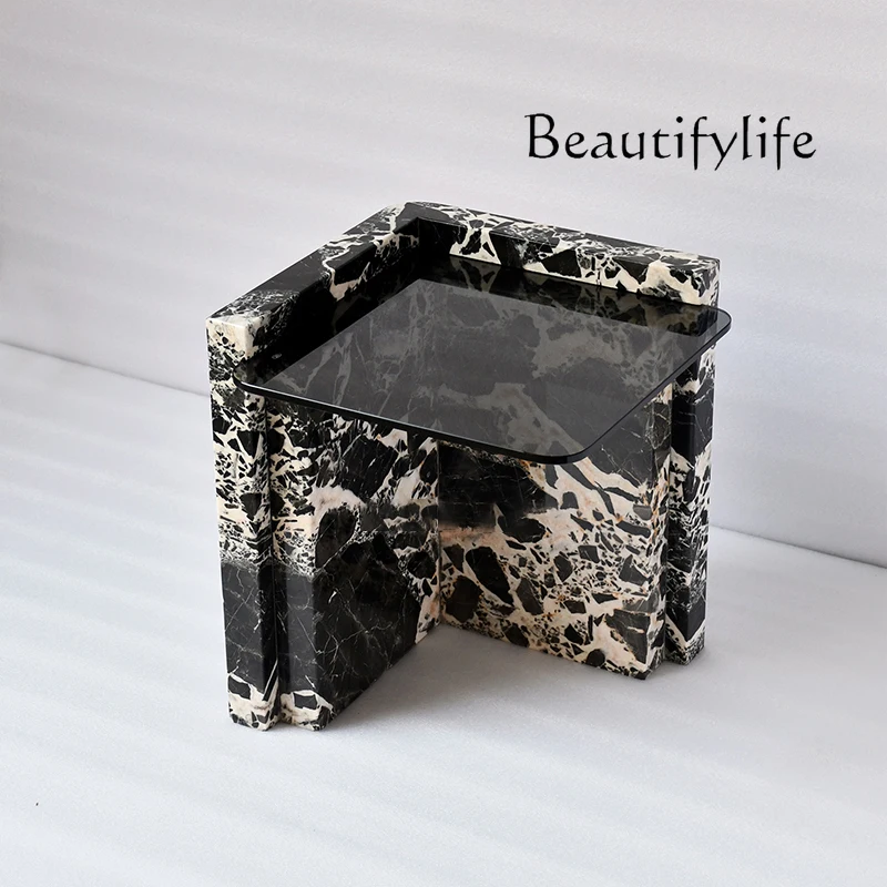 Modern simple marble small coffee table living room light luxury small apartment bedside table black fashion home
Modern simple marble small coffee table living room light luxury small apartment bedside table black fashion home