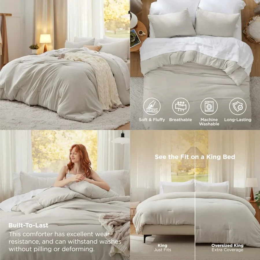 Oversized King Comforter Set, Beige Soft Prewashed Bedding for All Seasons, 3 Pieces GentleSoft Bed Set, 1 Lightweight Comforte
Oversized King Comforter Set, Beige Soft Prewashed Bedding for All Seasons, 3 Pieces GentleSoft Bed Set, 1 Lightweight Comforte