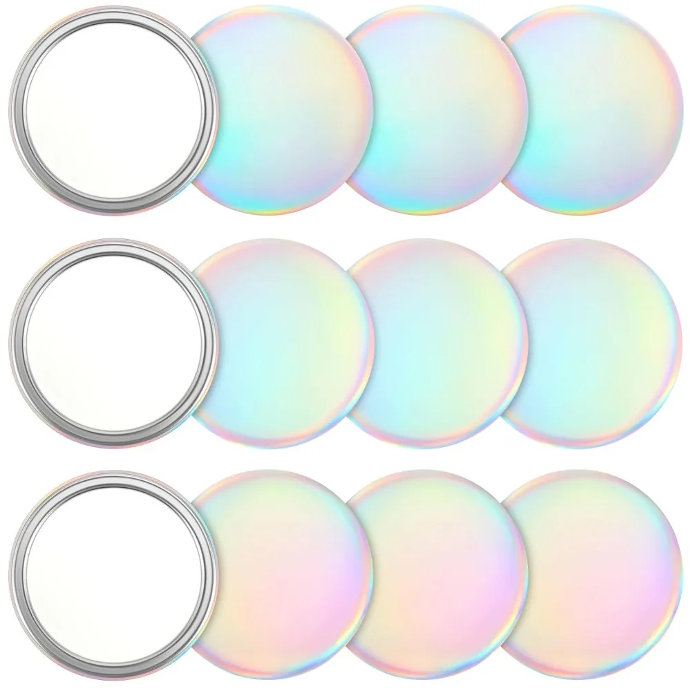 Compact Mirror, Holographic Iridescent Small Round Makeup Glass, Stylish Silver Design, 12 Pcs Mini Pocket Mirror
Compact Mirror, Holographic Iridescent Small Round Makeup Glass, Stylish Silver Design, 12 Pcs Mini Pocket Mirror
