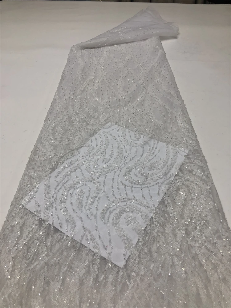African Lace Fabric with Sequins 2025 High Quality Elegant Nigerian Net Embroidered French Tulle For Sewing Party Dress 5 Yards
African Lace Fabric with Sequins 2025 High Quality Elegant Nigerian Net Embroidered French Tulle For Sewing Party Dress 5 Yards