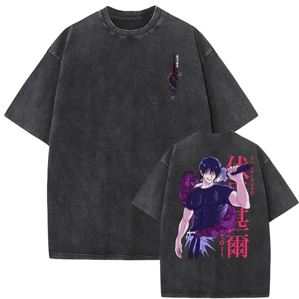 Washed Vintage Men Women Anime Jujutsu Kaisen Fushiguro Toji Double Sided Print T-shirt Men's Manga Casual T Shirts Streetwear
Washed Vintage Men Women Anime Jujutsu Kaisen Fushiguro Toji Double Sided Print T-shirt Men's Manga Casual T Shirts Streetwear