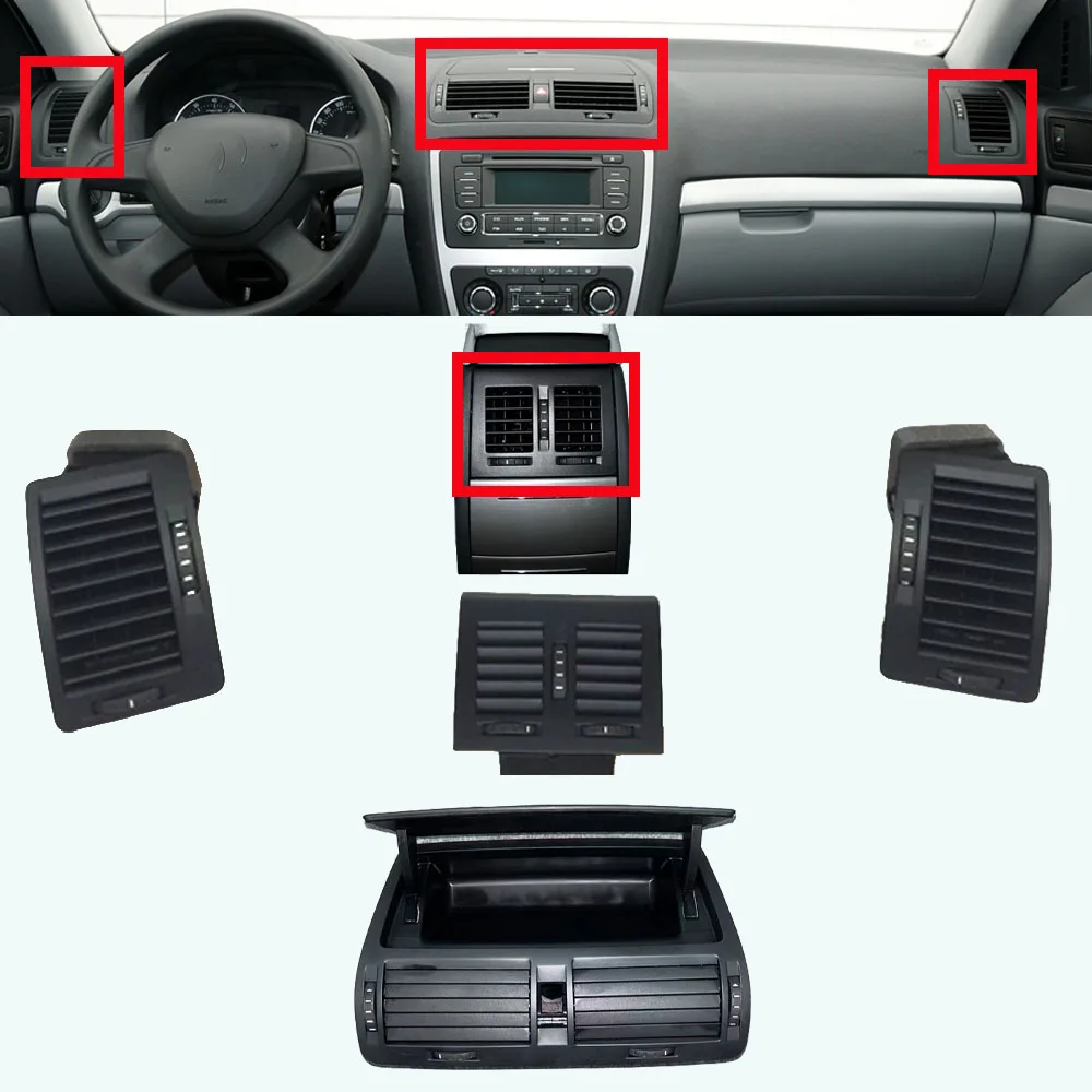 Front Rear Dashboard Air Conditioner AC Vent Grille Assembly For Skoda Octavia 2 A5 MK2 RS 2004-2014 1Z0820951B 1ZD819203
Front Rear Dashboard Air Conditioner AC Vent Grille Assembly For Skoda Octavia 2 A5 MK2 RS 2004-2014 1Z0820951B 1ZD819203