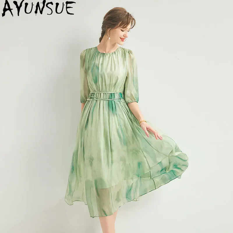 100% Real Silk Summer Dress Women 2024 Elegant and Pretty Women's Dresses Long Dresses for Women Clothes Print Dress Lace-up
100% Real Silk Summer Dress Women 2024 Elegant and Pretty Women's Dresses Long Dresses for Women Clothes Print Dress Lace-up