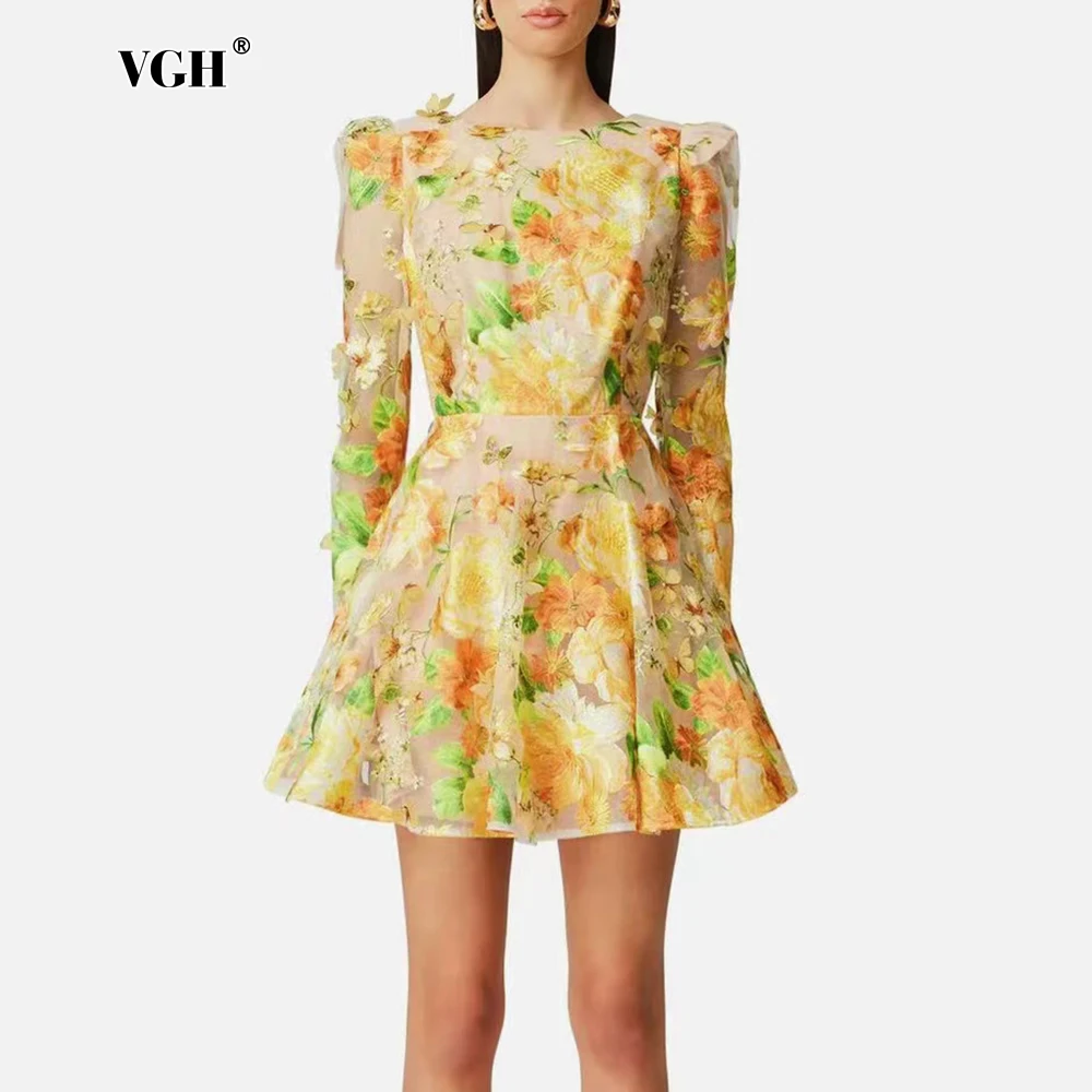 VGH Printed Spliced Appliques Mini Dresses for Women O Neck Long Sleeve Shoulder Pad High Waist Patchwork Zip Folds Dress Female
VGH Printed Spliced Appliques Mini Dresses for Women O Neck Long Sleeve Shoulder Pad High Waist Patchwork Zip Folds Dress Female