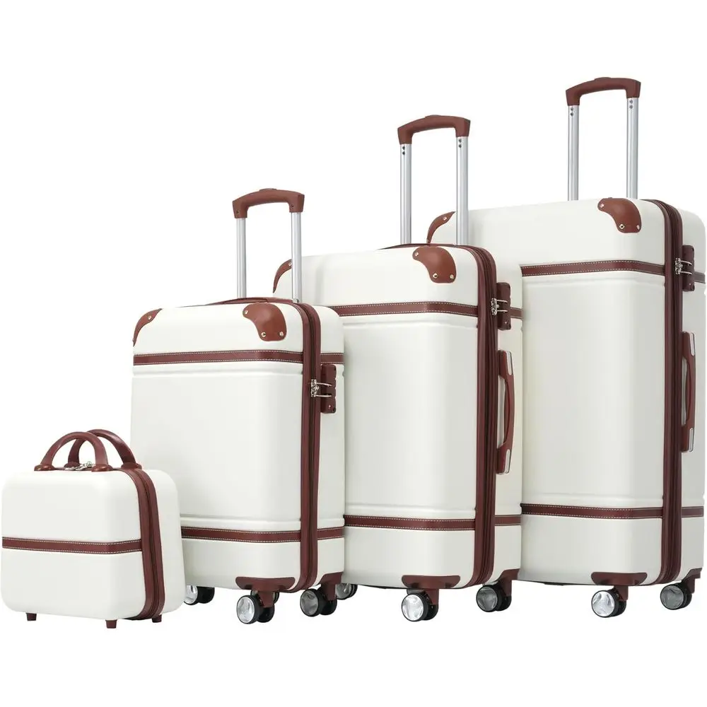 4-Piece Hardshell Luggage Set: 20, 24, 28 Spinner Suitcases with TSA Lock, Lightweight White
4-Piece Hardshell Luggage Set: 20, 24, 28 Spinner Suitcases with TSA Lock, Lightweight White