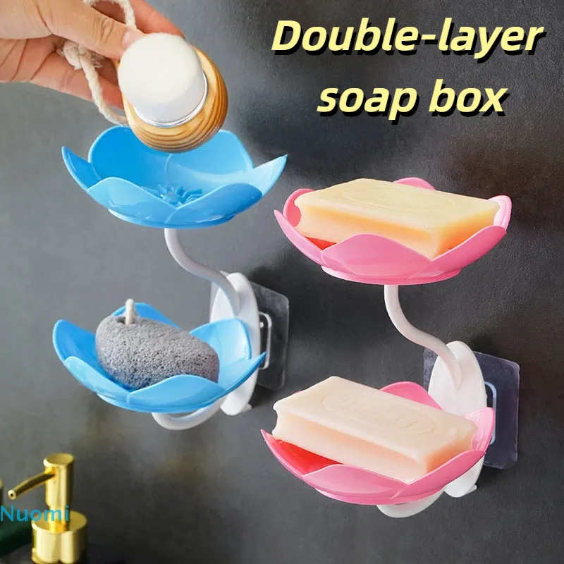Creative Double Layer Lotus Shape Draining Soap Dish Soap Box Plate Holder Punch-free Soap Tray Bathroom Accessories
Creative Double Layer Lotus Shape Draining Soap Dish Soap Box Plate Holder Punch-free Soap Tray Bathroom Accessories