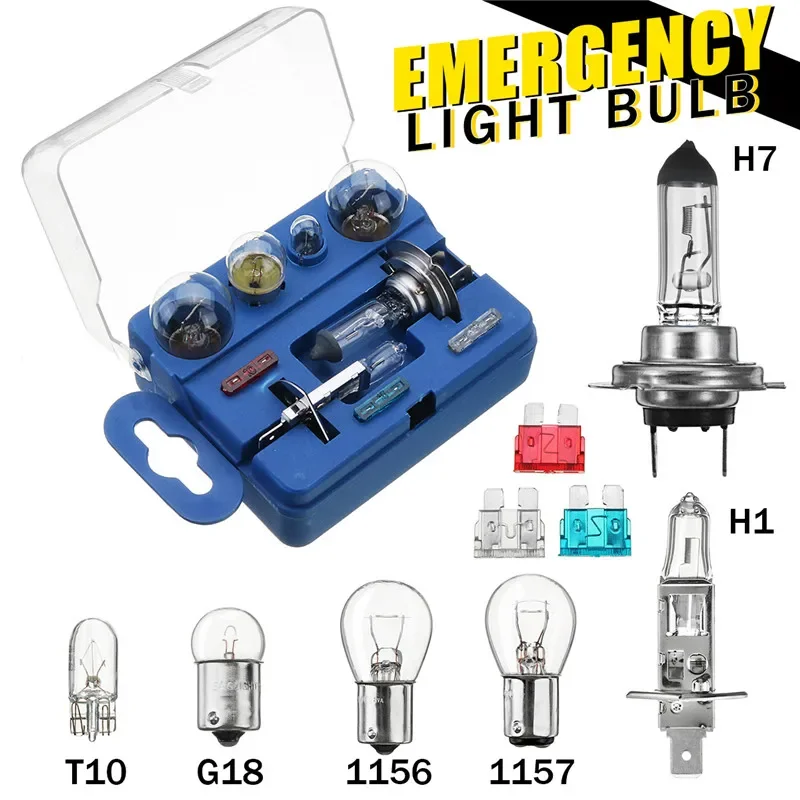 9Pcs 1156 1157 Auto Halogen Spare light bulb Emergency Lamp T10 H1 H7 Fog Light Turn Lamp Headlight bulb FUSE Kit
9Pcs 1156 1157 Auto Halogen Spare light bulb Emergency Lamp T10 H1 H7 Fog Light Turn Lamp Headlight bulb FUSE Kit