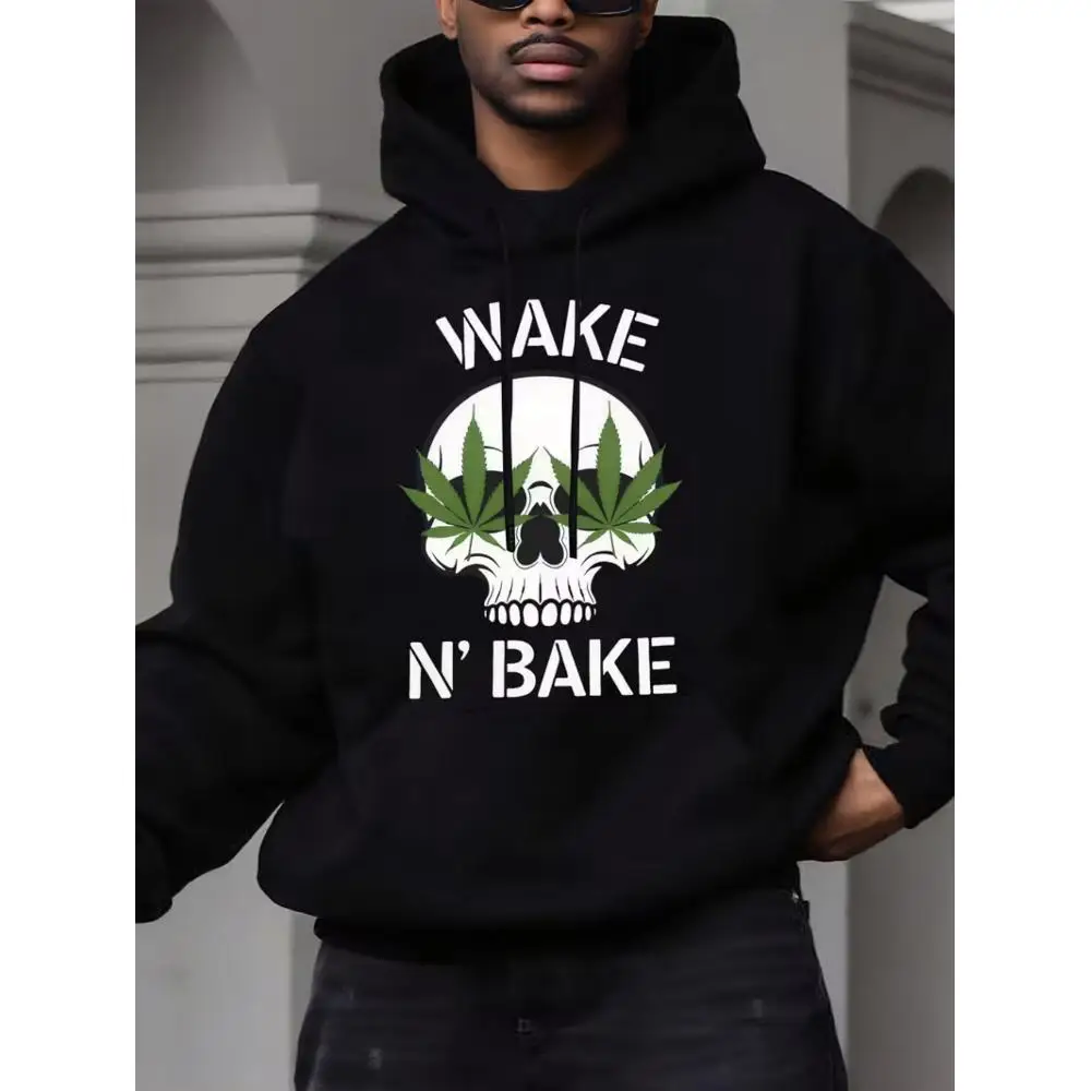 CLOOCL Autumn and Winter Fashionable Men's Hoodie with "Wake N 'Bake" Leaf and Skull Pattern Print
CLOOCL Autumn and Winter Fashionable Men's Hoodie with "Wake N 'Bake" Leaf and Skull Pattern Print