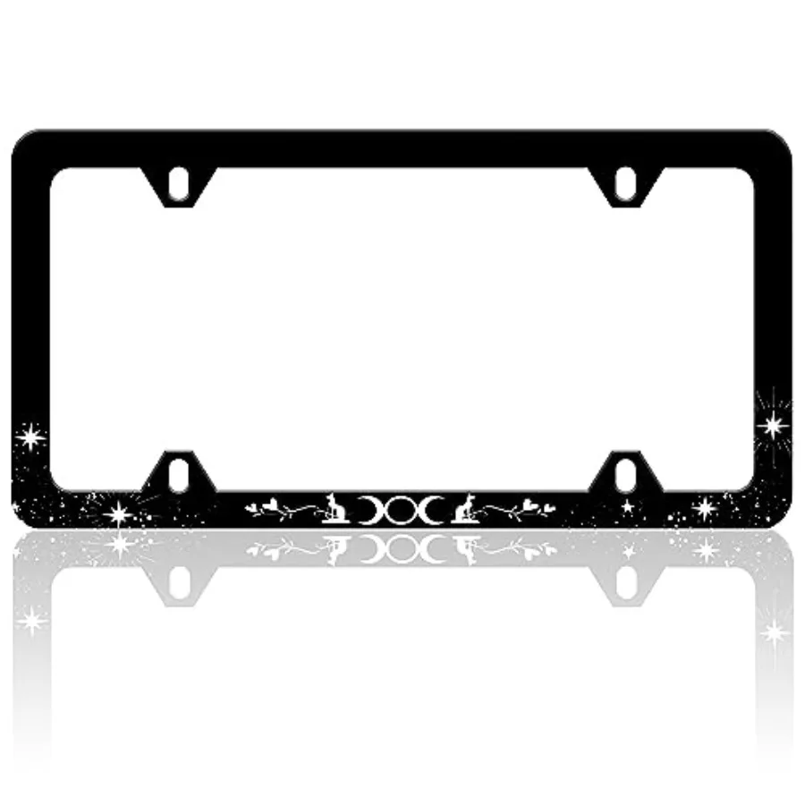 Triple Goddess Symbol License Plate Frame Funny Three Moons Auto Accessory Bracket Stainless Steel License Plate Holder with Sc
Triple Goddess Symbol License Plate Frame Funny Three Moons Auto Accessory Bracket Stainless Steel License Plate Holder with Sc