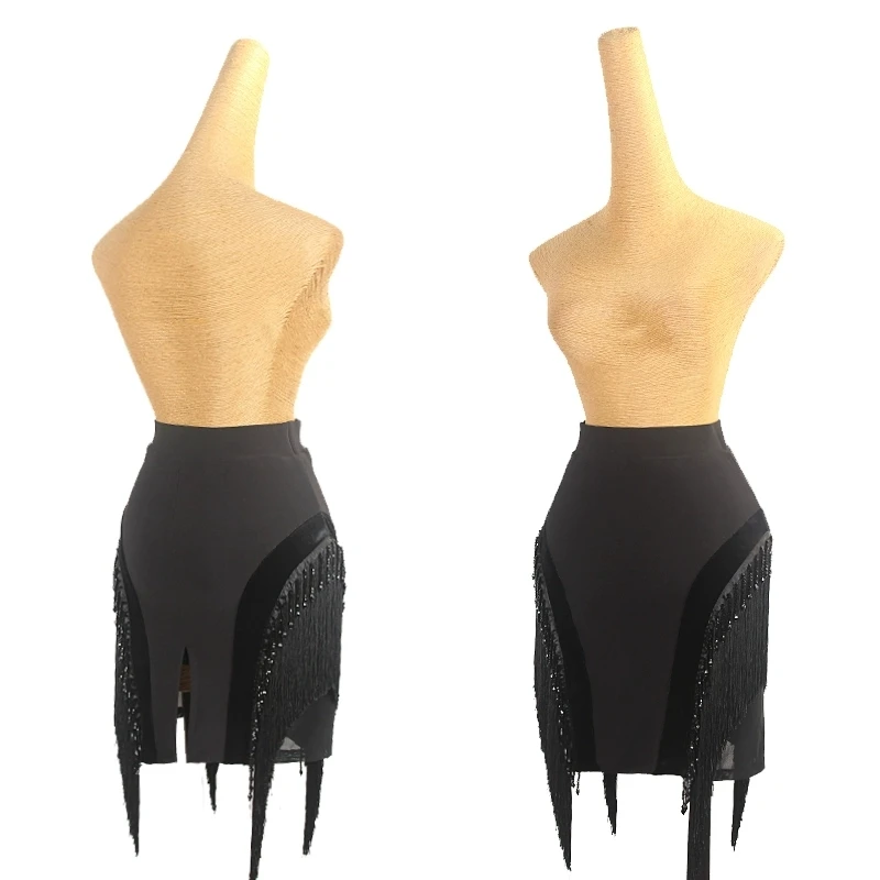 Latin Dance Skirts Women Tassel Practice Clothing Adult Irregular Black Fringe Skirt Cha Cha Rumba Samba Performance Costume 
Latin Dance Skirts Women Tassel Practice Clothing Adult Irregular Black Fringe Skirt Cha Cha Rumba Samba Performance Costume