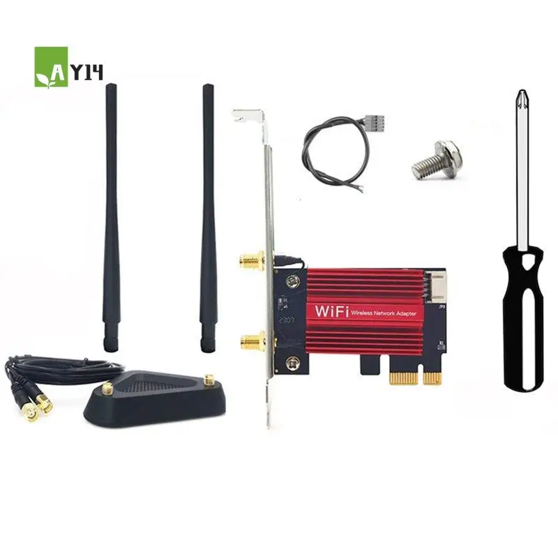 AY14 -3000Mbps Wifi6 AX200 Dual Band 2.4G/5Ghz Pcie Wireless Wifi Adapter 802.11Ac/Ax Bluetooth 5.2 AX200NGW Card For PC
AY14 -3000Mbps Wifi6 AX200 Dual Band 2.4G/5Ghz Pcie Wireless Wifi Adapter 802.11Ac/Ax Bluetooth 5.2 AX200NGW Card For PC