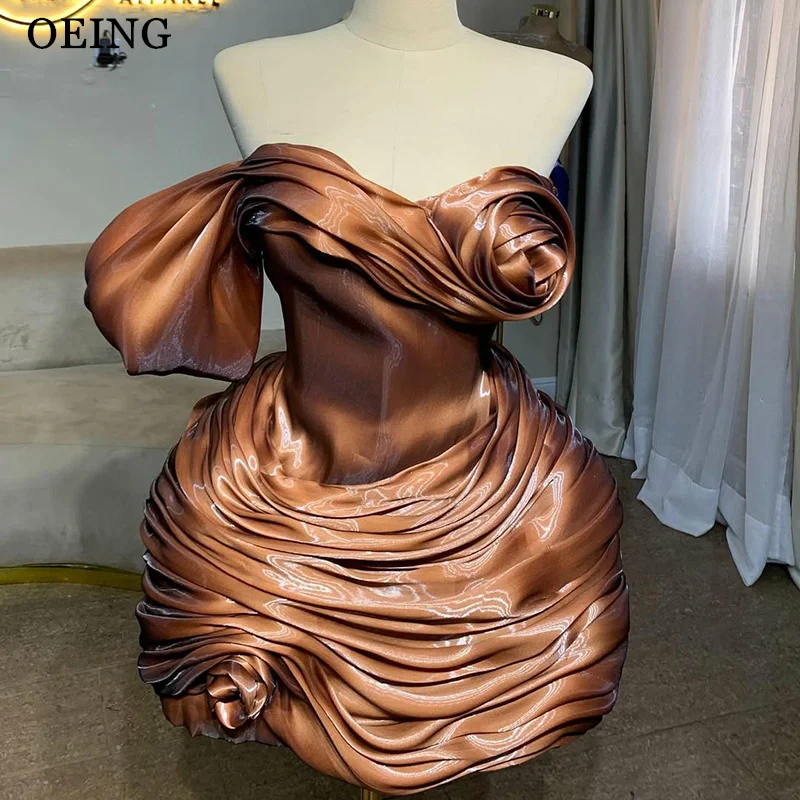 OEING Simple Prom Dresses Silk Satin Off Shoulder 3D Flowers Pleats Mini Birthday Party Dresses Gala Women vestidos Customized
OEING Simple Prom Dresses Silk Satin Off Shoulder 3D Flowers Pleats Mini Birthday Party Dresses Gala Women vestidos Customized