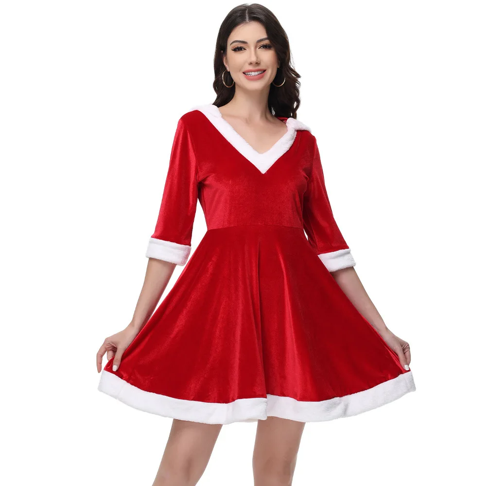 Christmas Costume Adult Female Santa Claus Red Hooded Dress Xmas Costume Cosplay Outfit Family Carnival Party Fancy Dress
Christmas Costume Adult Female Santa Claus Red Hooded Dress Xmas Costume Cosplay Outfit Family Carnival Party Fancy Dress