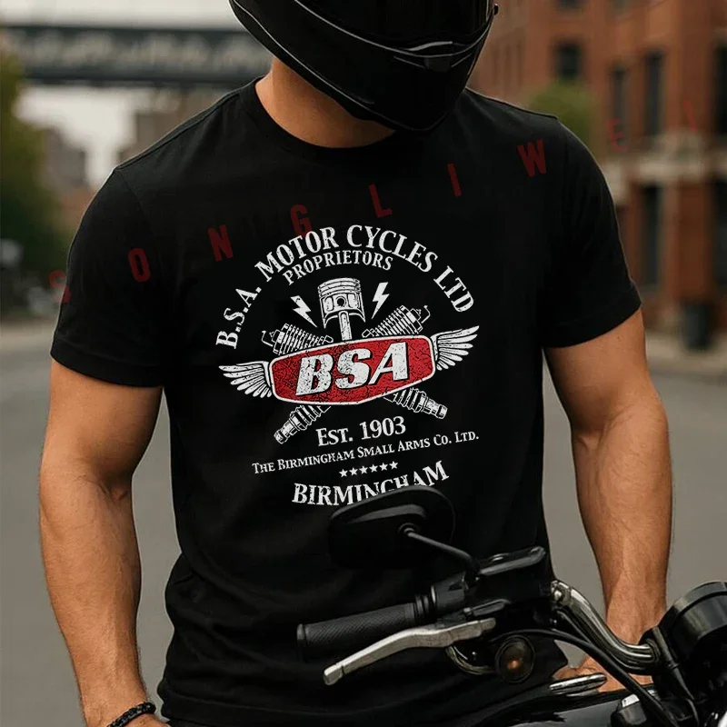 Ly Licensed BSA Motorcycles Vintage 1903 Men's Fashion Moto T-shirt Casual Tshirts Summer Short Sleeve Tops
Ly Licensed BSA Motorcycles Vintage 1903 Men's Fashion Moto T-shirt Casual Tshirts Summer Short Sleeve Tops