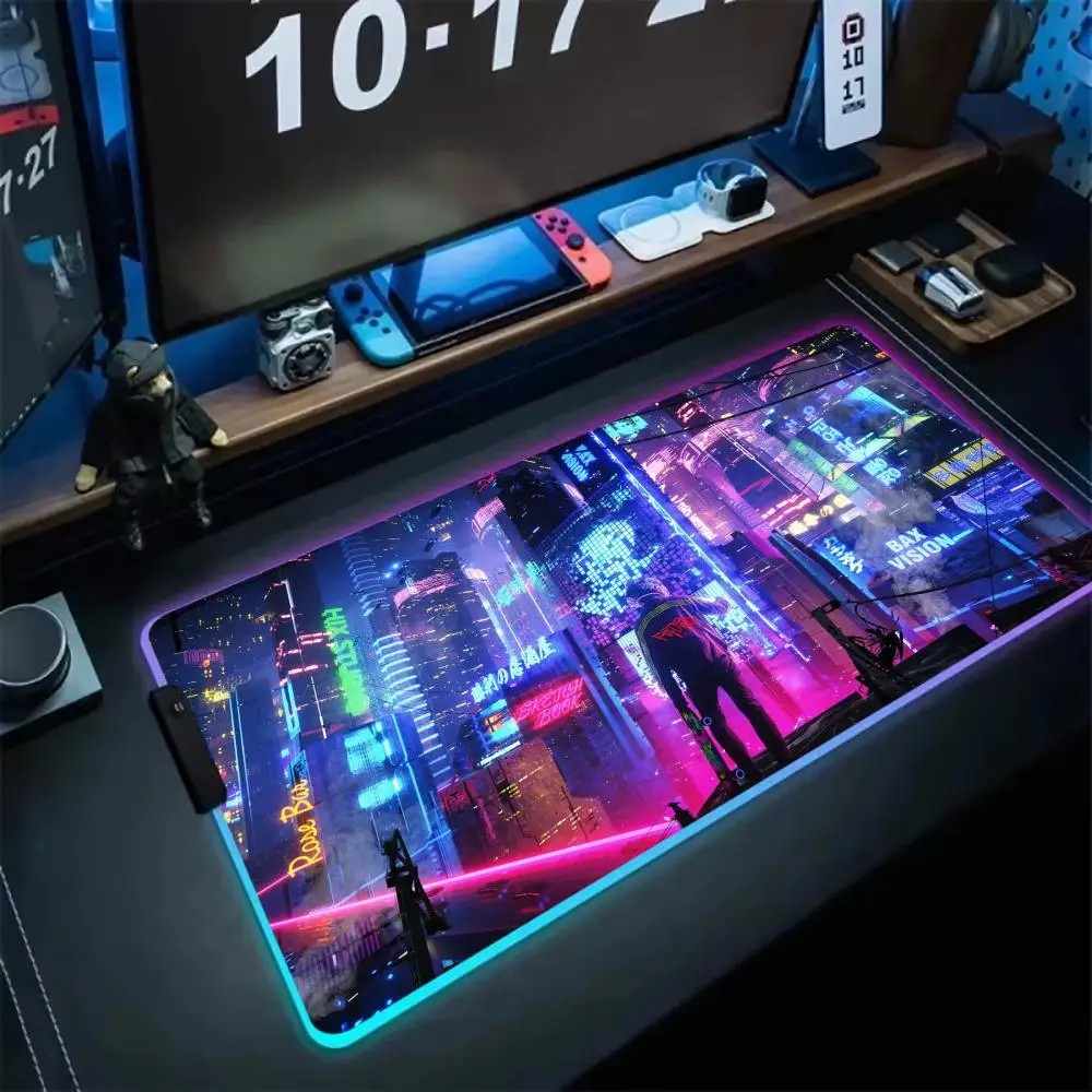 Neon City Night Scene RGB Mousepads Office Desk Accessories Playmat Mousepad Xxl Desk Gadgets Mouse Mat Desktop Gamer Decoration
Neon City Night Scene RGB Mousepads Office Desk Accessories Playmat Mousepad Xxl Desk Gadgets Mouse Mat Desktop Gamer Decoration