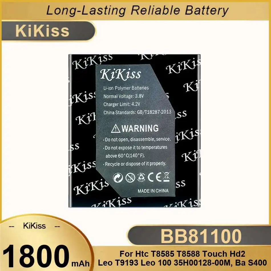 Аккумулятор мобильного телефона BB81100 1800 мАч для HTC T8585 T8588 Touch HD2 Leo T9193 Leo 100 35h00128-00m, BA S400
Аккумулятор мобильного телефона BB81100 1800 мАч для HTC T8585 T8588 Touch HD2 Leo T9193 Leo 100 35h00128-00m, BA S400