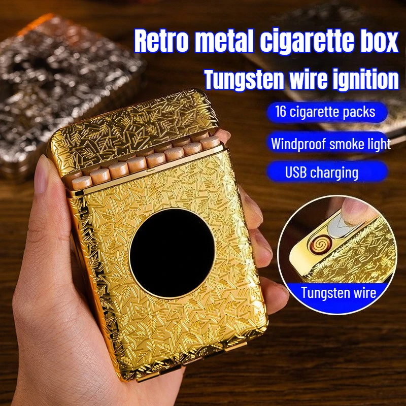 Newest 16-pc Coarse Cigarette Box Multi-function Cigarette Box Tungsten Wire Cigarette Lighter Multi-function Portable Lighter
Newest 16-pc Coarse Cigarette Box Multi-function Cigarette Box Tungsten Wire Cigarette Lighter Multi-function Portable Lighter