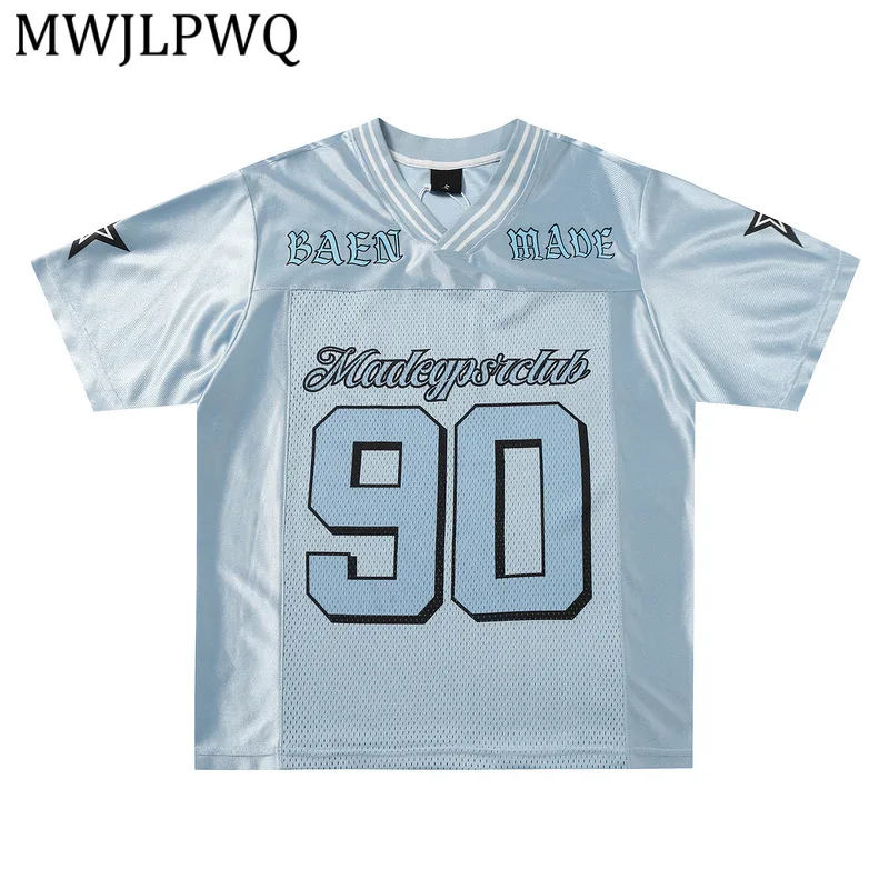 MWJLPWQ American Street Style Letter Print Short T-shirt Men's Hip-hop Trendy Casual Sports Summer New Half Sleeve Tops 15759
MWJLPWQ American Street Style Letter Print Short T-shirt Men's Hip-hop Trendy Casual Sports Summer New Half Sleeve Tops 15759