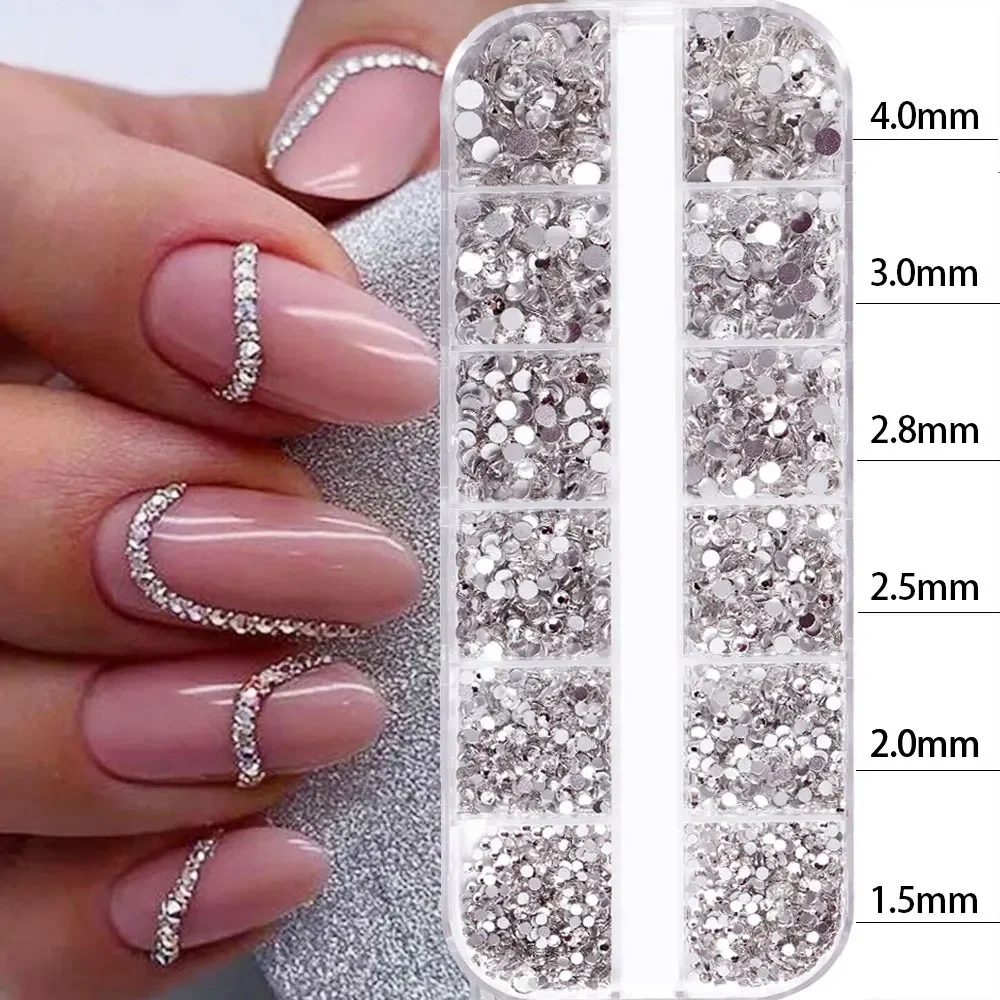 Mixed Size 1.5-4mm Clear Crystal Nail Rhinestones 2400Pcs+ 12Grids Flatback Glass Gems DIY Nail Art Charms
Mixed Size 1.5-4mm Clear Crystal Nail Rhinestones 2400Pcs+ 12Grids Flatback Glass Gems DIY Nail Art Charms