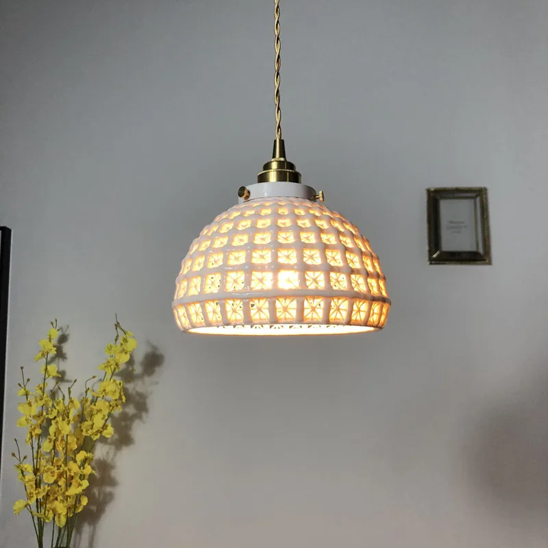Japanese Bedside Pendant Light Bedroom Bar Counter Living Room Coffee Shop Restaurant Brass Handmade Ceramic LED Chandelier
Japanese Bedside Pendant Light Bedroom Bar Counter Living Room Coffee Shop Restaurant Brass Handmade Ceramic LED Chandelier