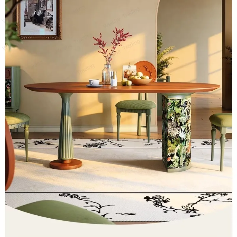 French antique solid wood dining table, high-end small apartment French retro living room dining table
French antique solid wood dining table, high-end small apartment French retro living room dining table