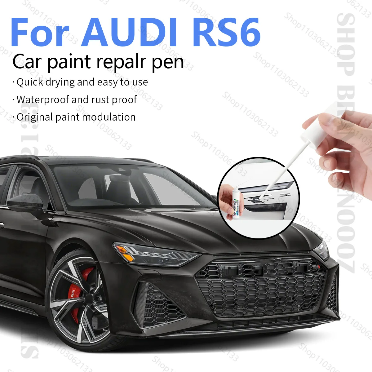 Ручка для ремонта автомобильной краски, аксессуары для ремонта царапин, белый LY9L, синий LX5F, черный LY9B, серый LX7G LZ7S, синий для 2002-2025 AUDI RS6
Ручка для ремонта автомобильной краски, аксессуары для ремонта царапин, белый LY9L, синий LX5F, черный LY9B, серый LX7G LZ7S, синий для 2002-2025 AUDI RS6