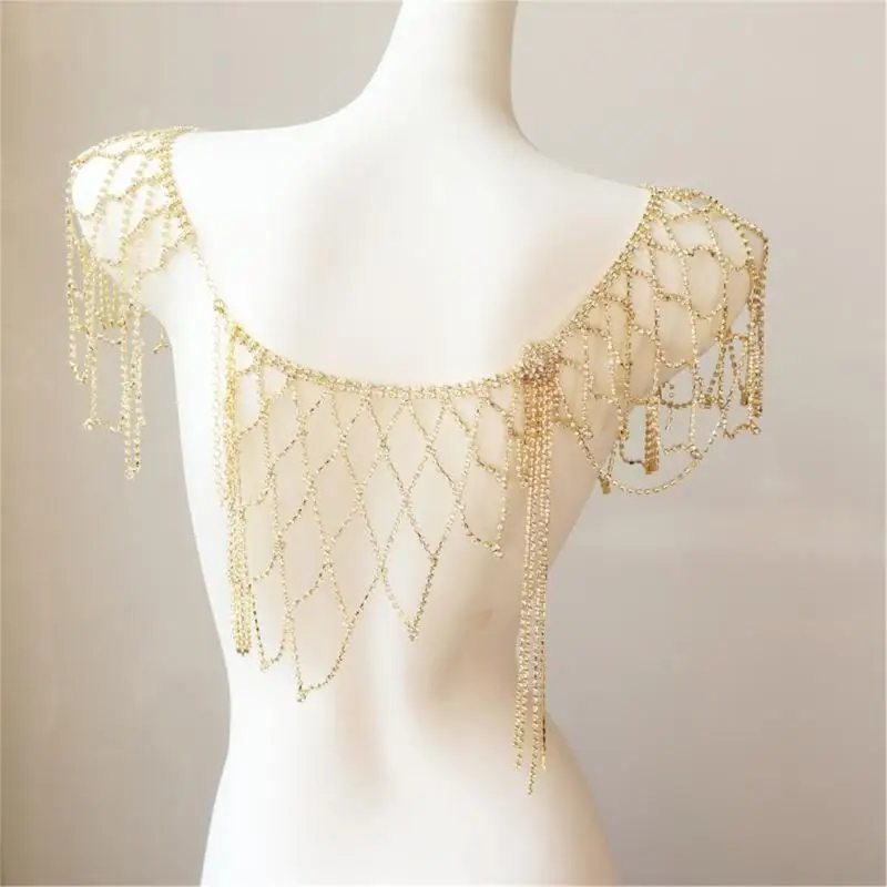 652F Hollowed Mesh Shoulder Chain Shoulder Wrap Body Jewelry With Rhinestones Design For Festival Clubwear Evening Dresses
652F Hollowed Mesh Shoulder Chain Shoulder Wrap Body Jewelry With Rhinestones Design For Festival Clubwear Evening Dresses