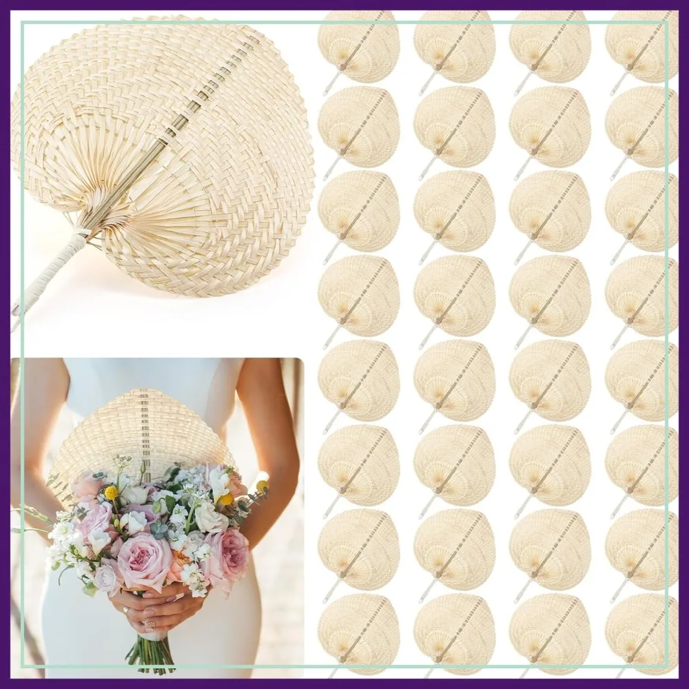 Natural Bamboo Hand Fans, 32 Pieces Handwoven Raffia Fans for Summer Cooling, Wedding Party Favors, Farmhouse Decor
Natural Bamboo Hand Fans, 32 Pieces Handwoven Raffia Fans for Summer Cooling, Wedding Party Favors, Farmhouse Decor