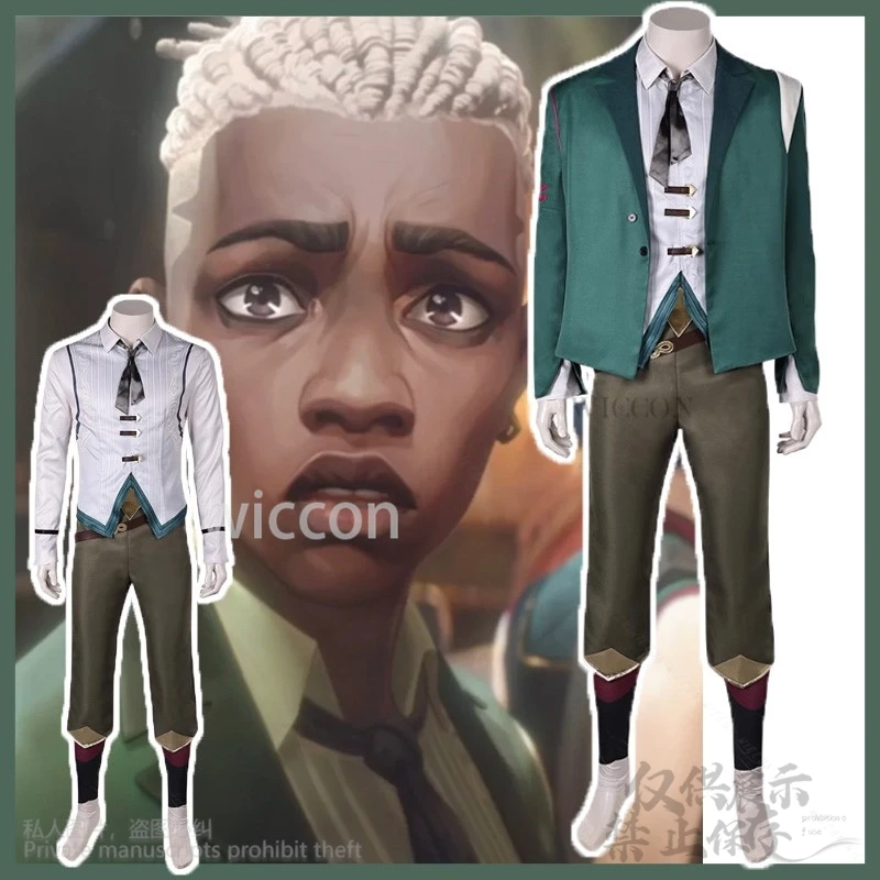 Anime Game LOL Arcane 2 Cosplay EKKO Costume Green Suit Pant Vest For Halloween Christmas Party Roleplay Man Woman Customized
Anime Game LOL Arcane 2 Cosplay EKKO Costume Green Suit Pant Vest For Halloween Christmas Party Roleplay Man Woman Customized
