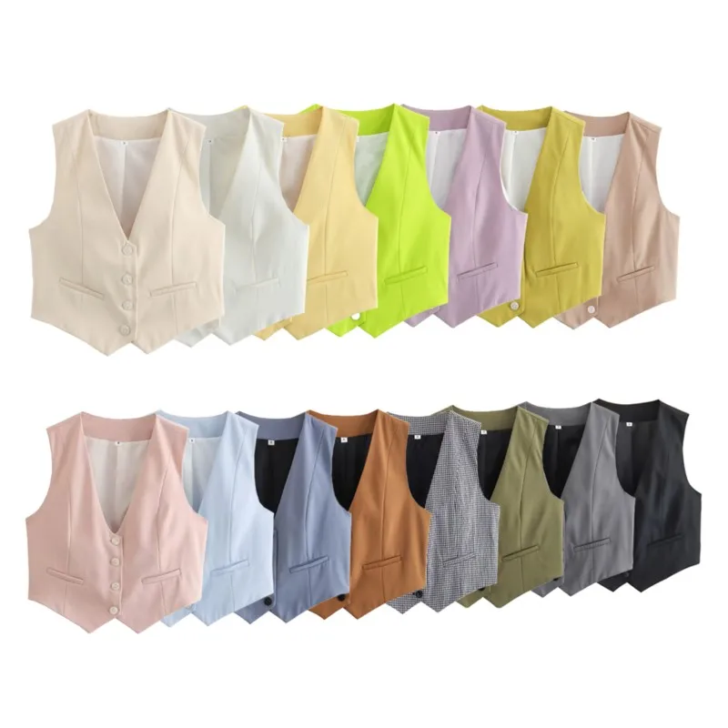 Fashion Vest For Women 2025 New Summer Cropped Waistcoat Pink Front Buttons Tops Vintage V Neck Sleeveless Outerwear Chic Vests
Fashion Vest For Women 2025 New Summer Cropped Waistcoat Pink Front Buttons Tops Vintage V Neck Sleeveless Outerwear Chic Vests