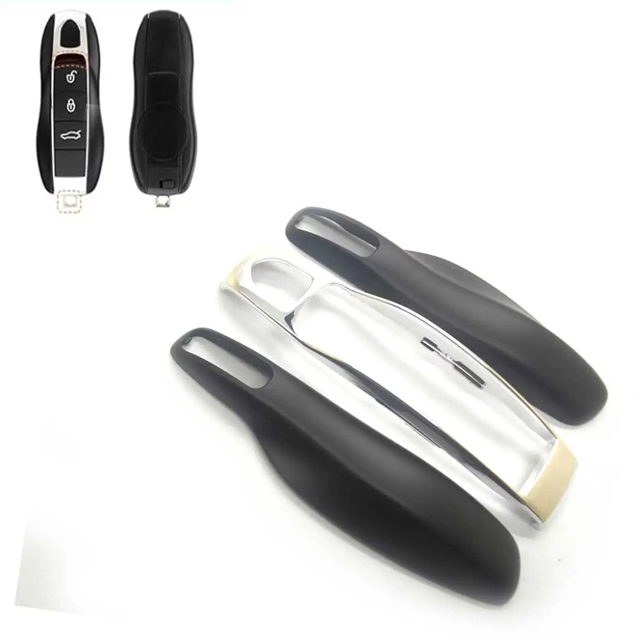 Matte black +silver Key Case Fob Key Covers Shell For Porsche Panamera Spyder Carrera Macan Boxster Cayman Cayenne 911 970 981
Matte black +silver Key Case Fob Key Covers Shell For Porsche Panamera Spyder Carrera Macan Boxster Cayman Cayenne 911 970 981