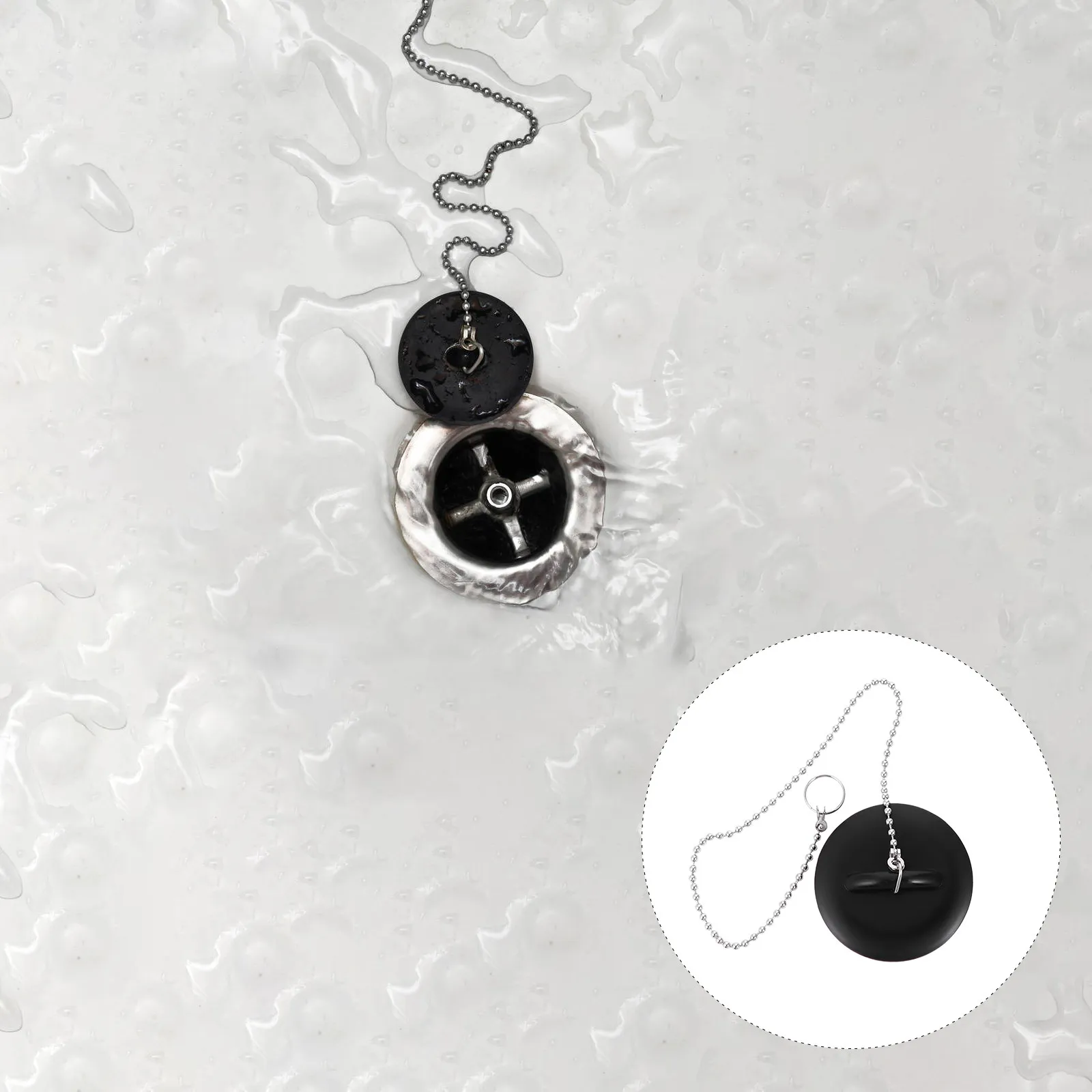 2Pcs Sturdy Silicone Bathtub Stoppers Hair Stopper Sealed Drain Plug Flat Cover Won't Fall in Easy Pull Chain for Bathroom Sewer
2Pcs Sturdy Silicone Bathtub Stoppers Hair Stopper Sealed Drain Plug Flat Cover Won't Fall in Easy Pull Chain for Bathroom Sewer