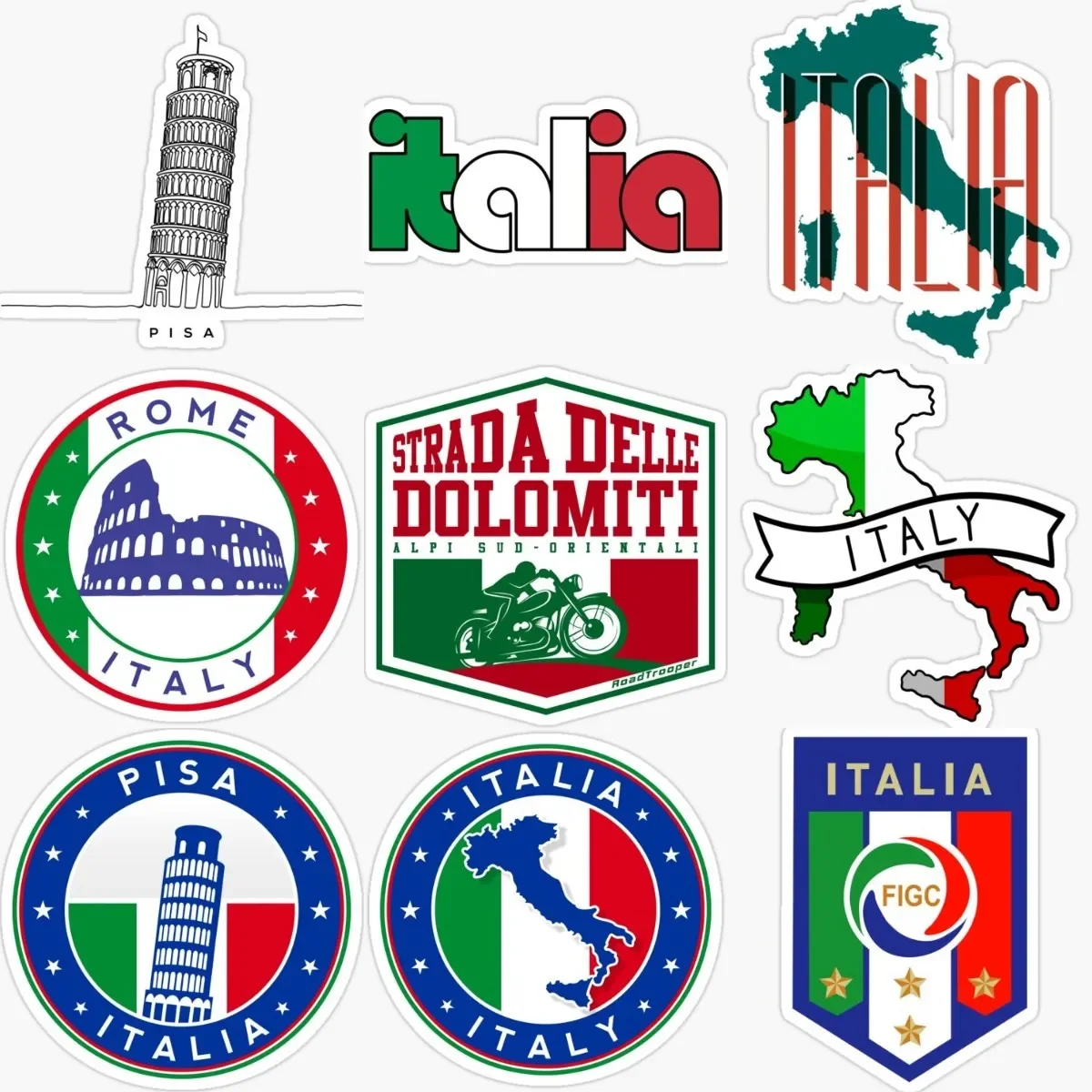 Italian Flag Map Tower of Pisa Sticker Car Motorcycle Laptop Accessories Van Bicycle Wall Window Helmet Truck Decal Customizable
Italian Flag Map Tower of Pisa Sticker Car Motorcycle Laptop Accessories Van Bicycle Wall Window Helmet Truck Decal Customizable