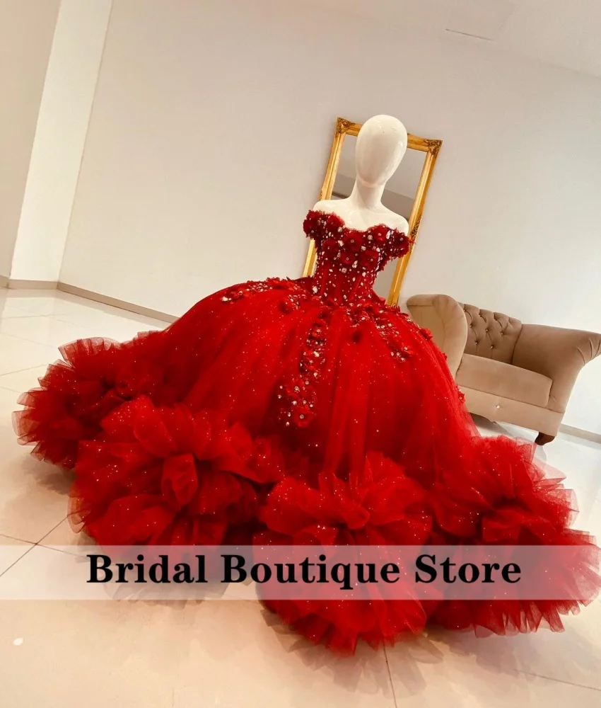 Luxury 2024 Red Flower Girls Dress For Weddings Floral Applique Glitter Bead Diamonds With Bow Birthday Gown Ruffles Customized
Luxury 2024 Red Flower Girls Dress For Weddings Floral Applique Glitter Bead Diamonds With Bow Birthday Gown Ruffles Customized