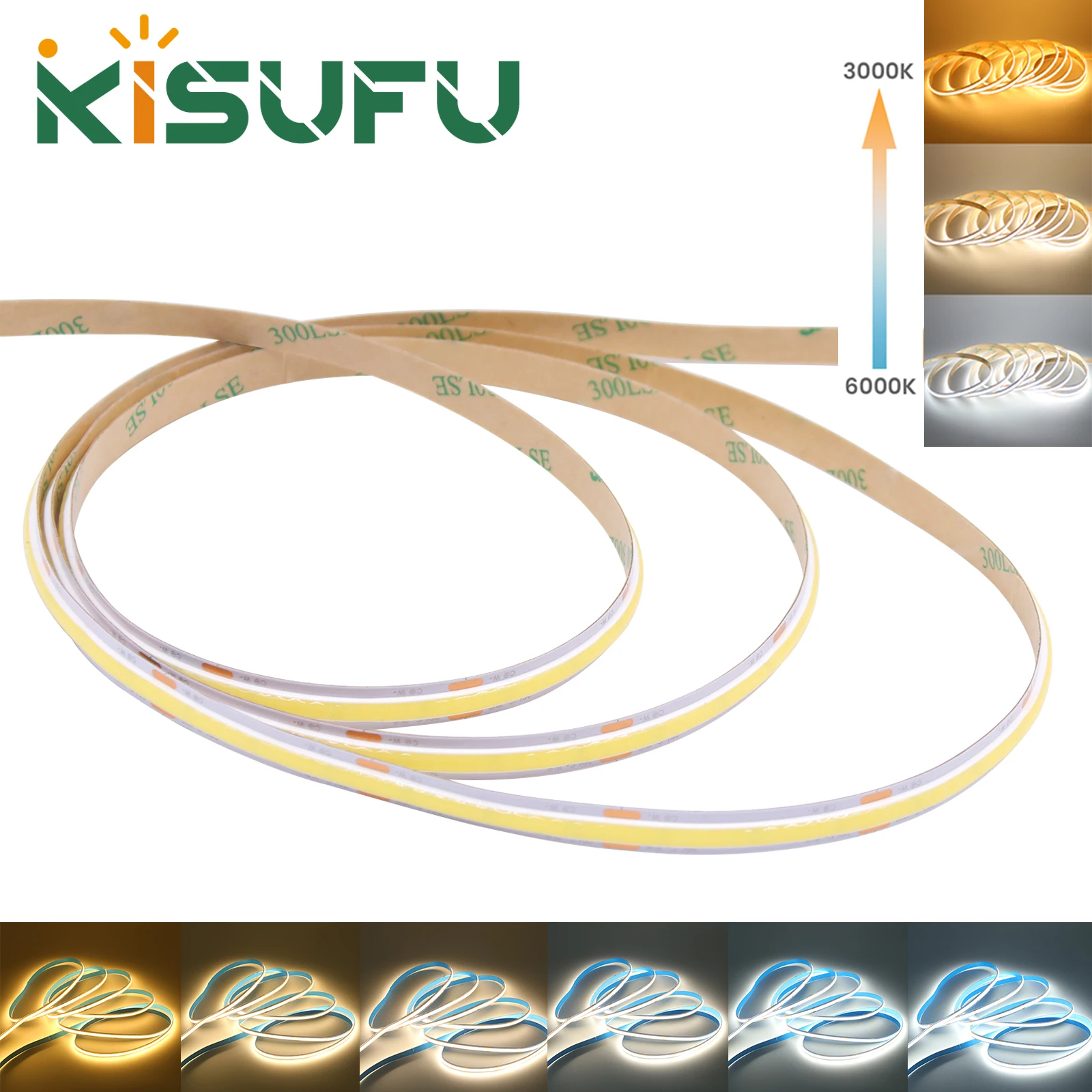 8mm PCB CCT COB LED Strip Light DC24V 576LEDs/M 2700K to 6500K Color-Changing RA90 Dimmable Linear Lighting Indoor Decor 1M-10M
8mm PCB CCT COB LED Strip Light DC24V 576LEDs/M 2700K to 6500K Color-Changing RA90 Dimmable Linear Lighting Indoor Decor 1M-10M