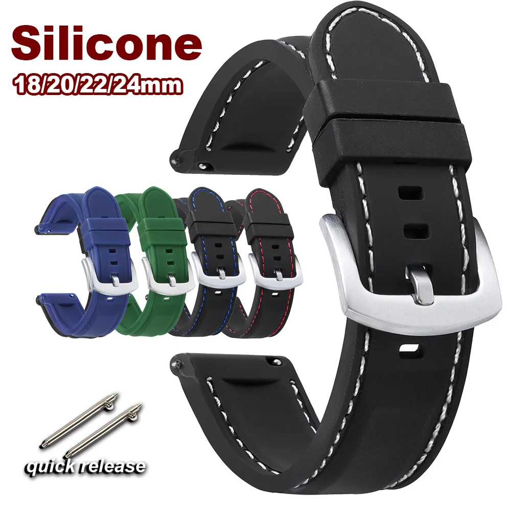 Silicone Rubber Watch Band 18mm 20mm 22mm 24mm Strap for Huawei for Seiko for Citizen Soft Quick Release Waterproof Bracelet
Silicone Rubber Watch Band 18mm 20mm 22mm 24mm Strap for Huawei for Seiko for Citizen Soft Quick Release Waterproof Bracelet