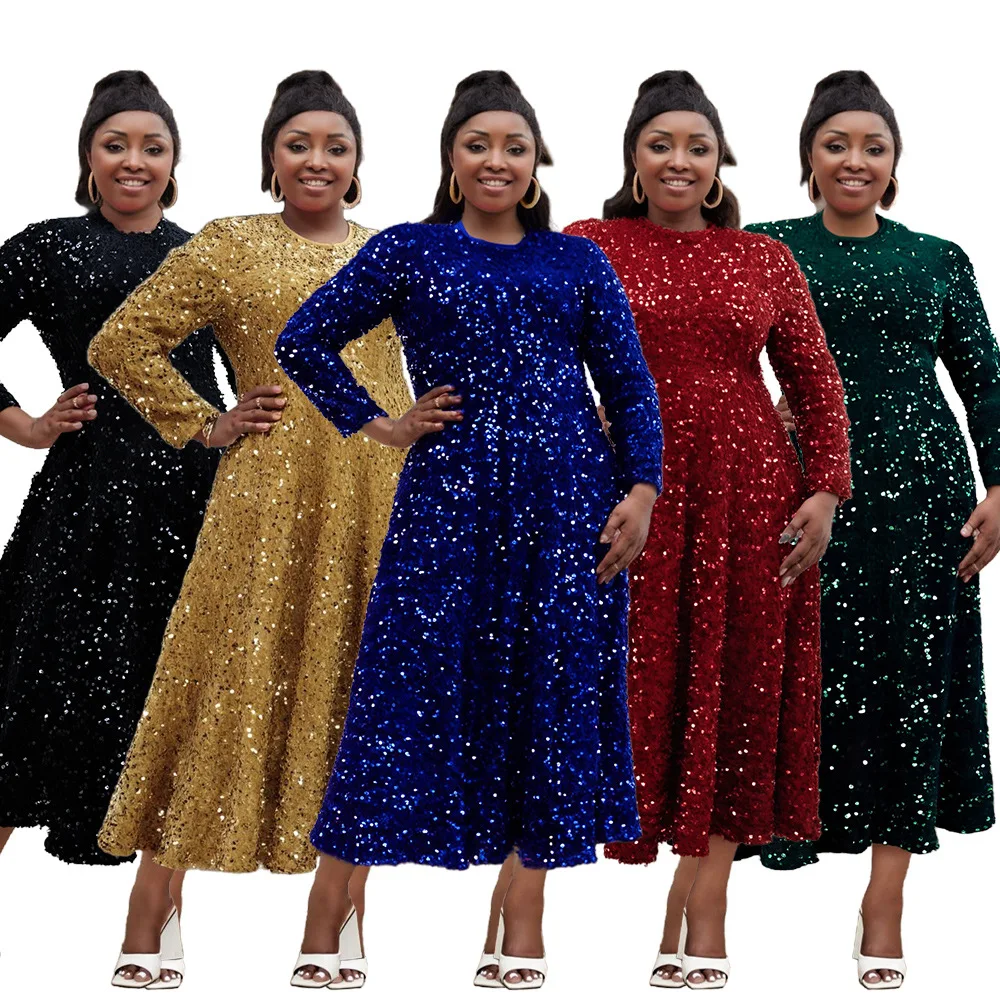 Sequin African Clothes for Women Spring African Long Sleeve O-neck Polyester Long Maxi Dress Outfits Ankara Dresses S-3XL
Sequin African Clothes for Women Spring African Long Sleeve O-neck Polyester Long Maxi Dress Outfits Ankara Dresses S-3XL