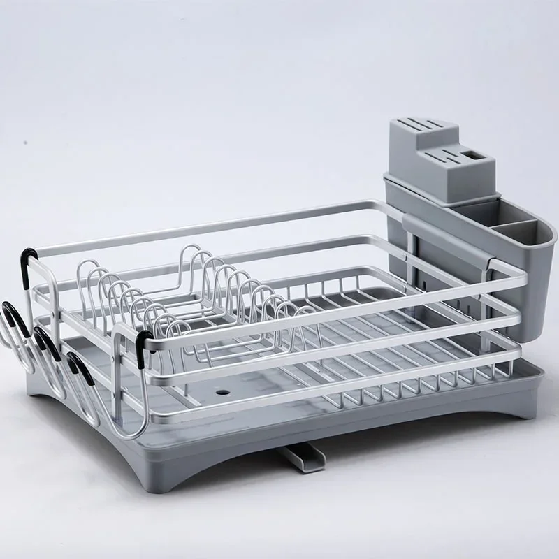 Aluminum Dish Drying Rack: Kitchen Tableware Drain Shelf, Single Layer Silver Stand, Efficient Drying Solution, Modern Dish Rack
Aluminum Dish Drying Rack: Kitchen Tableware Drain Shelf, Single Layer Silver Stand, Efficient Drying Solution, Modern Dish Rack