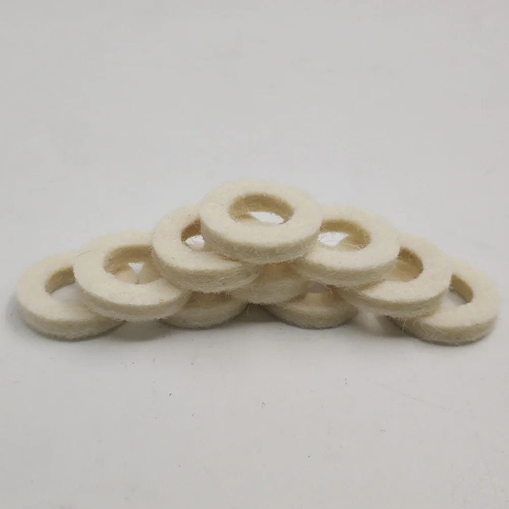 10pcs Trumpet Felt Washers White Key Protection Pad For Trumpets Cotton Material Lightweight Instrument Accessory